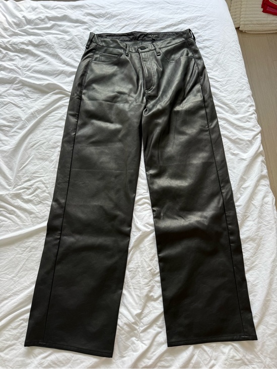 rag & bone Pants - rag & bone Black Faux Leather Wide-Leg Trousers